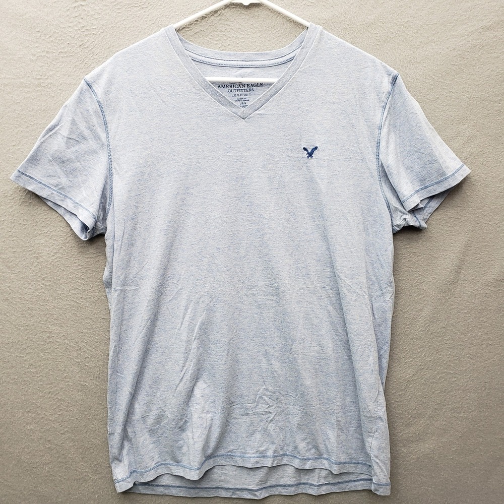 American Eagle Men's Legend Tee Shirt Bird Logo Light Blue Minimalist Casual L